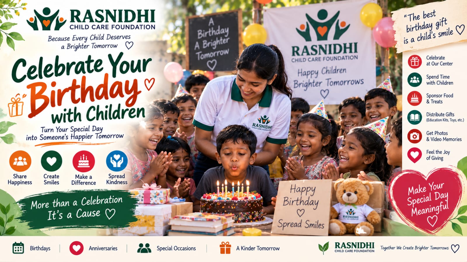 Celebrate Your Birthday With Children campaign banner